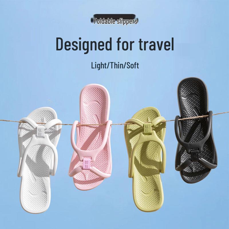 Unisex Portable Folding Non-Slip Travel Slippers for Bath & Beach