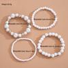 4Pcs/Set Imitation Pearl Heart Beads Bracelets Set for Women Simple Silver White Color Versatile Bracelets Fashion Party Jewelry