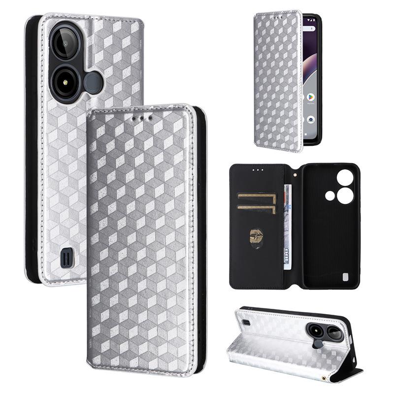 BLU C9 Leather Phone Case: Magnetic Flip Cover with Card Slot & 3D Texture for Enhanced Protection
