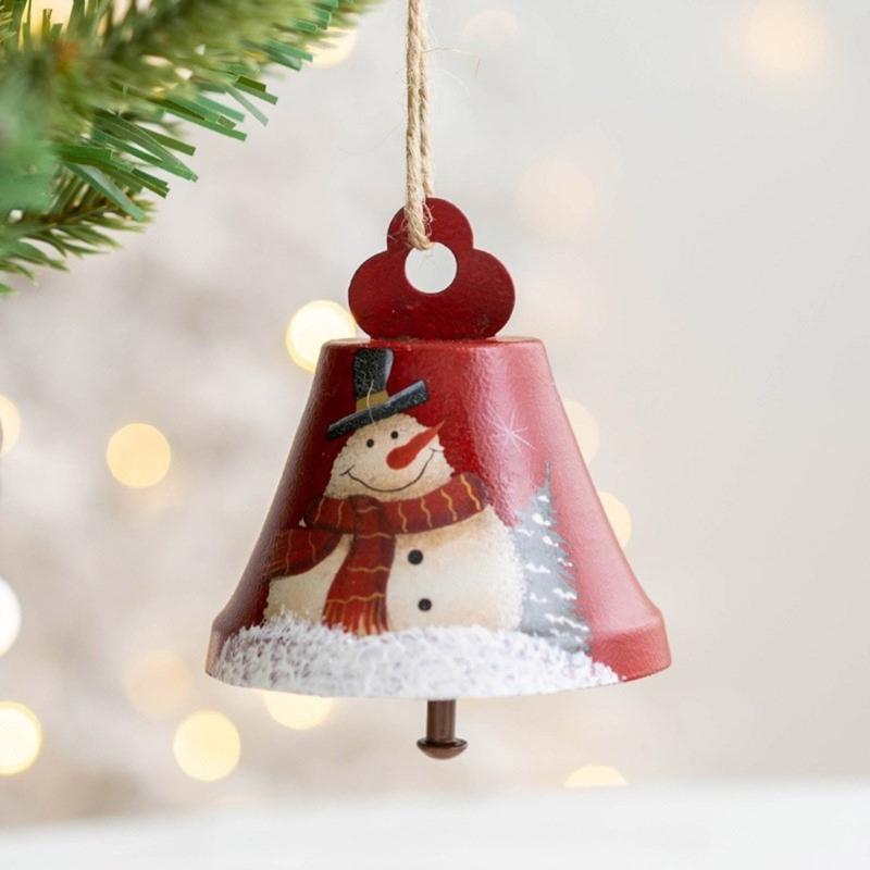 Iron Christmas Santa/Snowman Bells Hanging Pendant Home Festival Window Ornament Holidays Office Embellishment