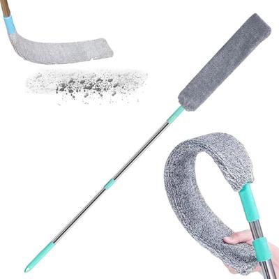 Under Furniture Duster Retractable Long Handle Microfiber Duster Under Appliance Cleaning Tool for Home Apartment Office Floor