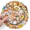 50pcs Creative Monkey Doodle Cartoon Animal Stickers for Phones & Suitcases - Waterproof & DIY