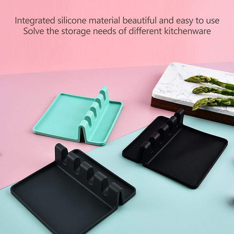 Köks silikonbestickhållare BPA-fri Hållbar skedhållare med dyna Värmebeständig skedhållare Köksredskap