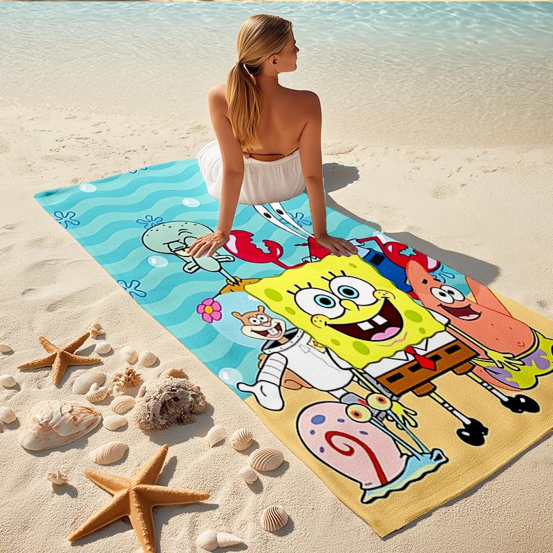 1Pc Spongebob Friends Beach Towel Quick Dry Multiuse For Beach Pool Gym Yoga Home Travel Christmas Halloween Xmas Gift El140
