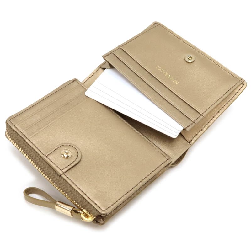 Nina Ricci Atre Nouveau Purse Gold Bifold Wallet 85-8206 Women's