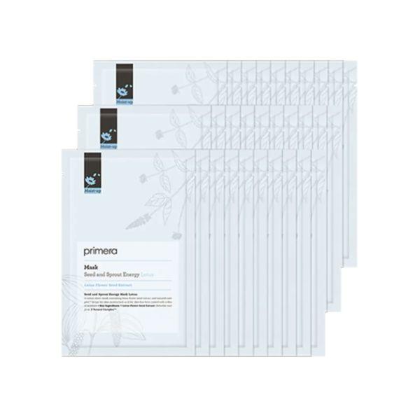Primera Seed & Sprout Energy Mask Lotus Intensive Hydrating & Revitalizing Sheet Mask 20ml x 30 Sheets