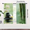 2PCS Bamboo Zen Sheer Curtains Semi-Transparent Polyester Rod Pocket for Living Room Bedroom Kitchen Dining Room