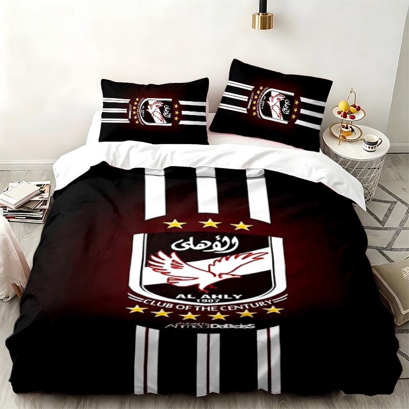 Al Ahly FC 3pc set Perfect for bedroom use Comfortable bedding set includes a duvet cover and two pillowcases Ideal birthday or Christmas gift