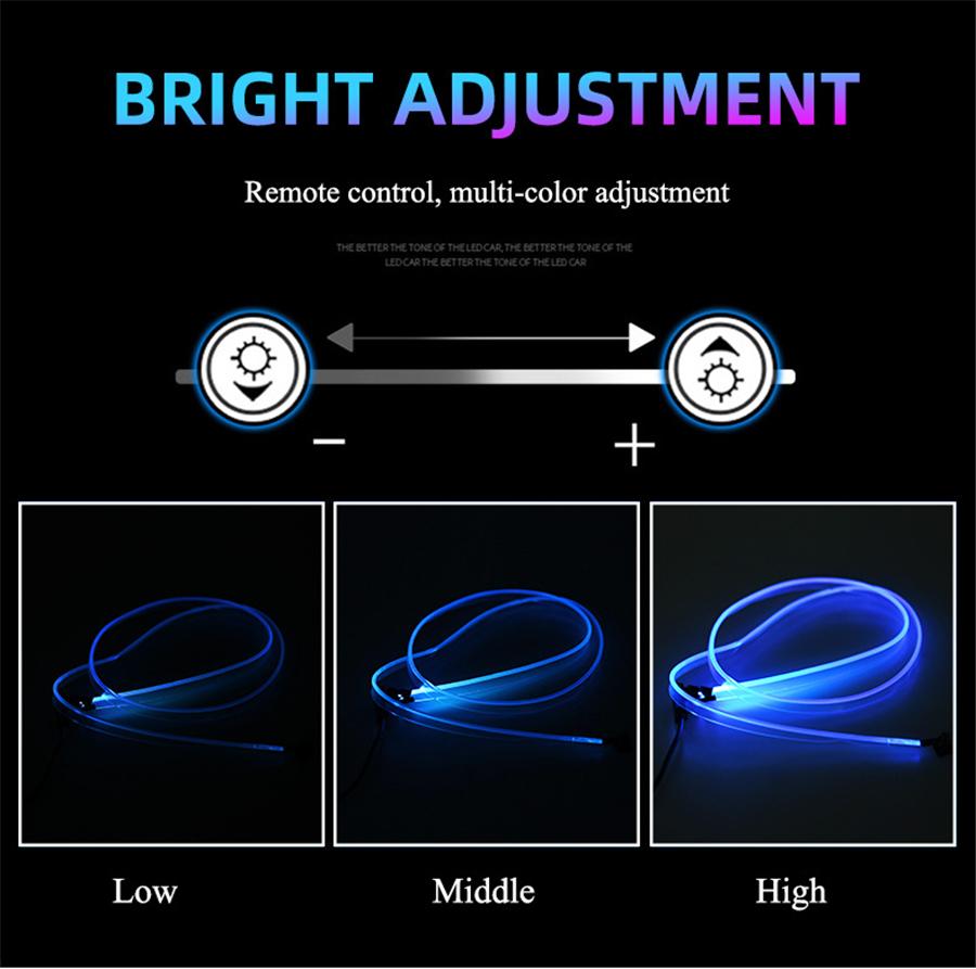 2Pcs Car Interior Lights Decorative Ambient Lamp Neon Atmosphere Light Strip