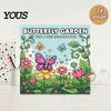 Mindfulness Drawing Supplies Butterfly Garden Coloring Book, Square Format with Thick Paper, Relaxing Paper Sketchbook for Markers Floral Line