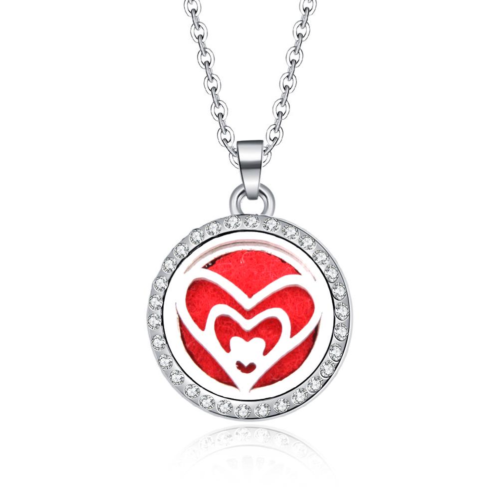 In-Stock Aromatherapy Hollow Diamond Pendant Necklace