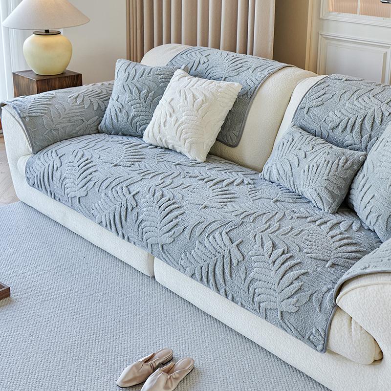 1PC Thicken Plush Sofa Mat Cover Nordic Jacquard Winter Warm Sofa Towel Non-slip Universal Couch Slipcovers for Living Room