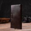 Interesting Vertical Men's Wallet Made of Genuine Textured Leather with Embossed CANPELLINI 21718 Brown