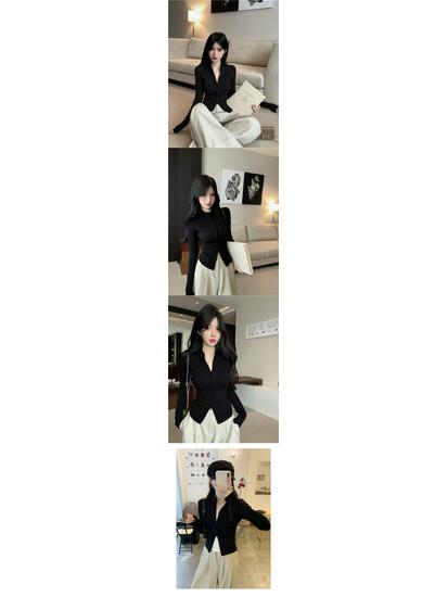 2025 Women's Elegant Stand Collar Double Zipper Slimming Cardigan Jacket