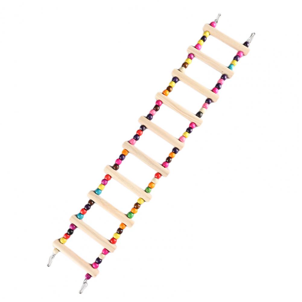 Bird Ladder Colorful Beads Swing Combination Bird Toy Parrots Chewing Training Toy Pet Bird Hanging Hammock Bird Climbing Ladder
