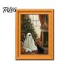 Holiday Kitchen Accessories Christmas Ghost/Dog/Cat Fridge Magnets, Retro Wooden Photo Frame Refrigerator Magnet, Strong Magnetic Creative Party
