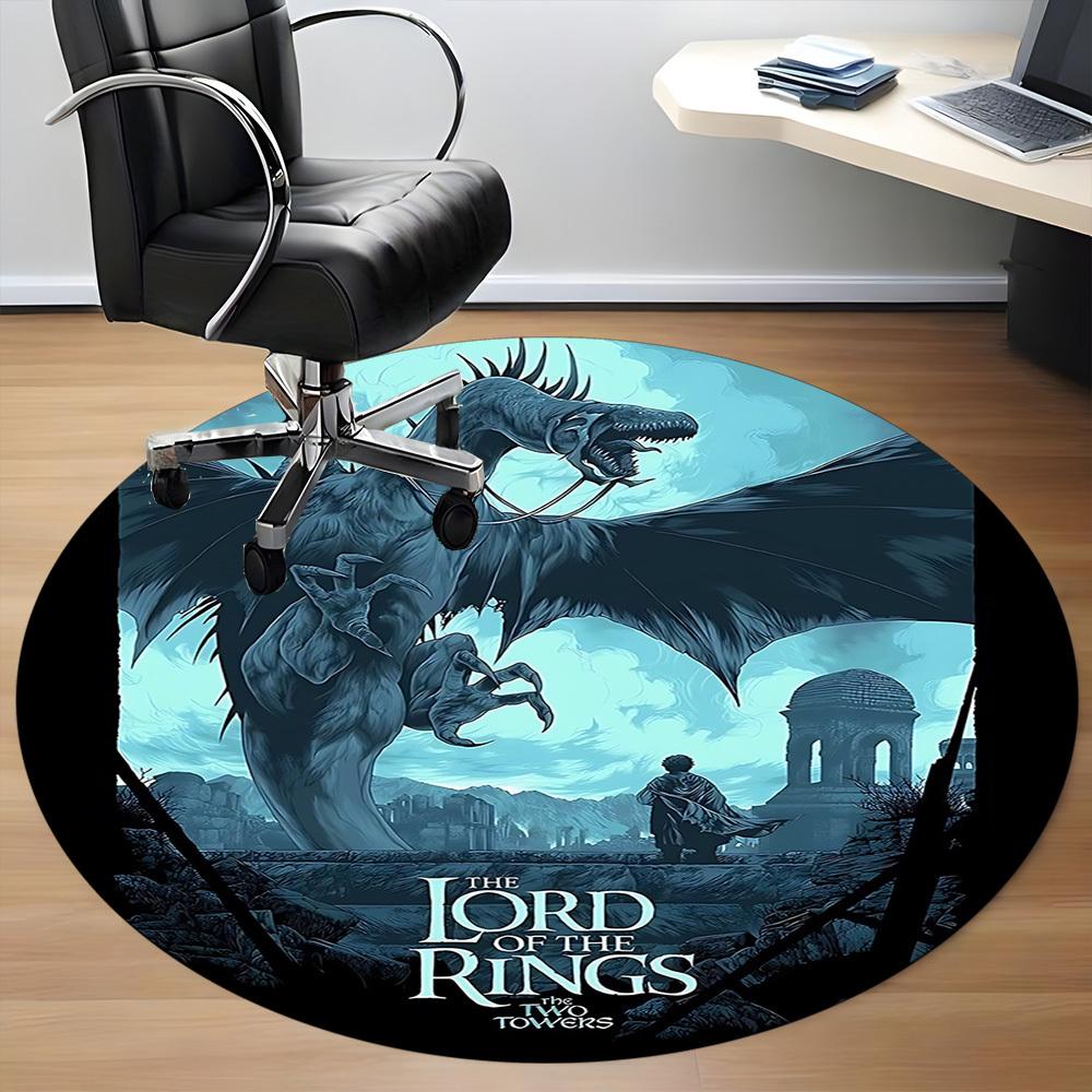 1pc The Lord of the Rings Office Round Area Rug, Under Office Chairs Bedroom Living Room Home Decor A1022211