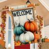 1pc Polyester Double-Sided Welcome Garden Flag - No Power Needed, Autumn Pumpkin and Maple Leaf Design for Outdoor Decor, Farmhouse, Front Yard