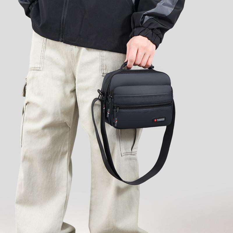 Business Handbag Solid Color Shoulder Bag Large Capacity Men's Commuter Crossbody Bag