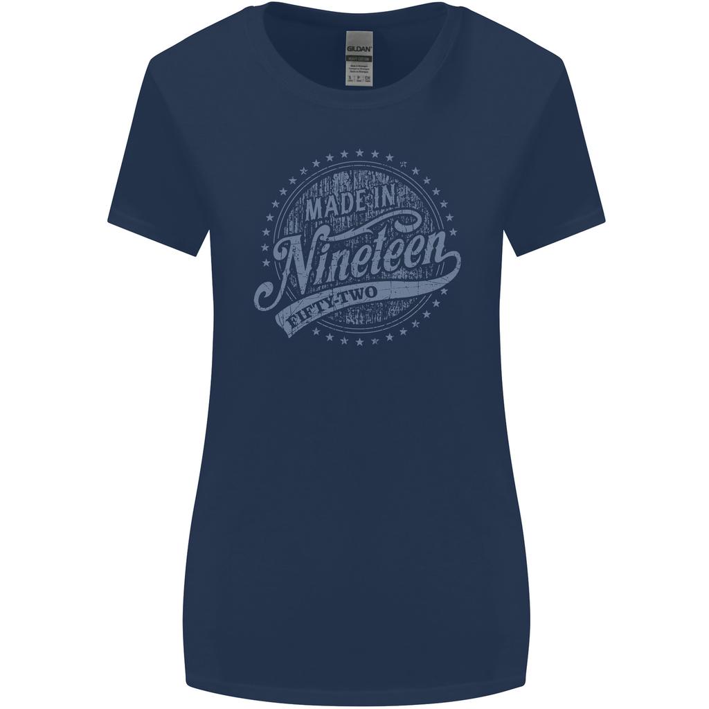Distressed 73rd Birthday Made In 1952 Womens Wider Cut Navy Blue