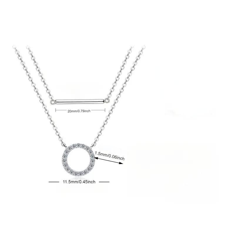 Copper Geometric Double Layered Bracelet Necklace Women's Fashion High-End Design Sense Jewelry