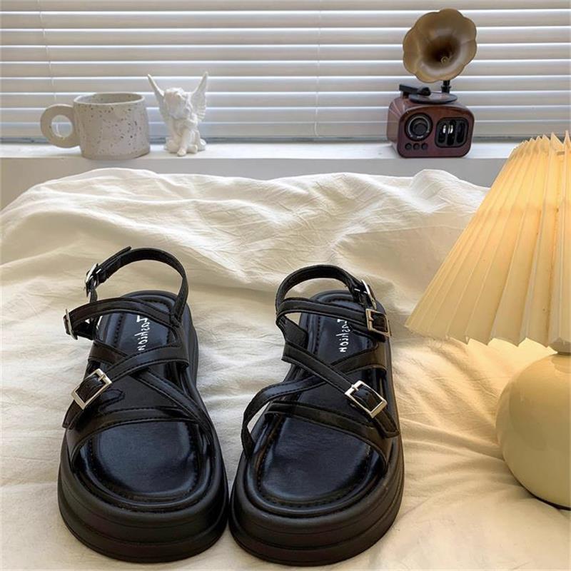 Niche silver beautiful platform open-toed sandals women's 2025 summer new Korean version versatile non-slip beach Roman shoes
