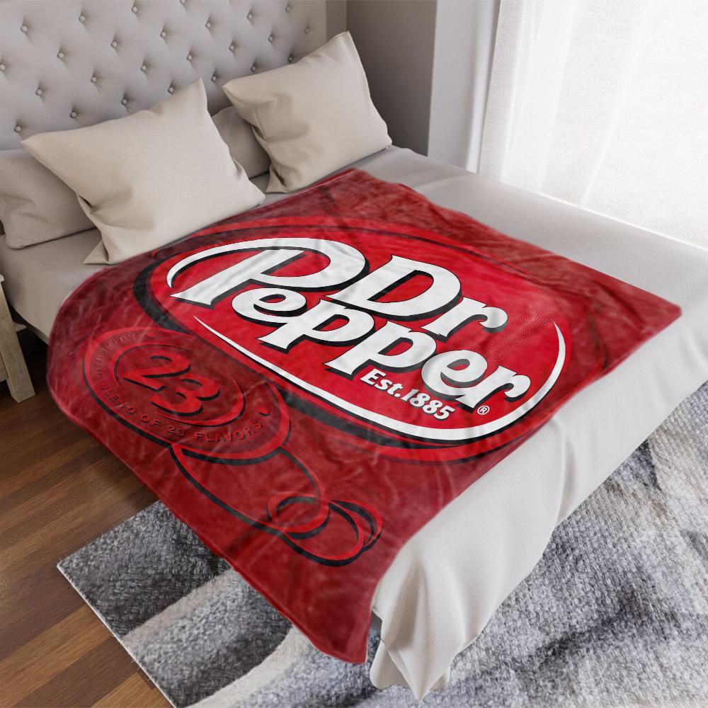 Dr Pepper Flannel Blanket Multipurpose Soft Office Bedding Blanket PlushThin Quilt Holiday Gift