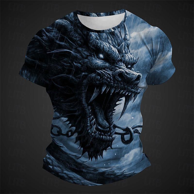 Men's T-Shirts Retro Animal Street 3d Print Short Sleeves Vintage Top T Shirt For Men Clothing Oversized Shirt Tee Summer T-Shirts Men’s