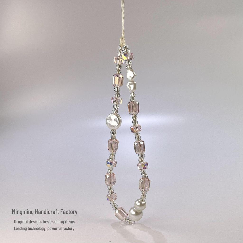 Versatile Pink Diamond Phone Chain: High-end, Anti-fall, Anti-lost Japanese & Korean Style Bracelet