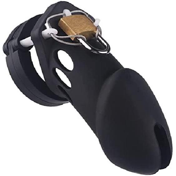 Silicone Chastity for Men Breathable Chastity Device Chastity Cage Chastity Devices Lightweight Sexual Wellness Chastity cage-Black1