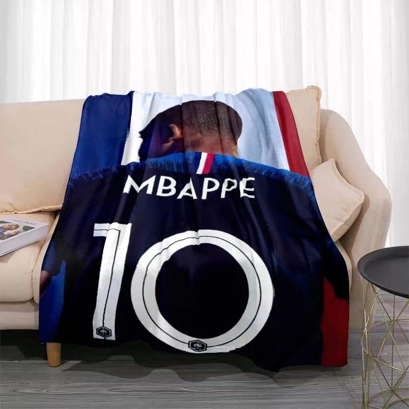 Kylian Mbappé Musterdecke Modische Flanell Atmungsaktive Warme Überwurfdecke Bett Bett Sofa Decke Reise Weicher Überwurf Kreatives Geschenk