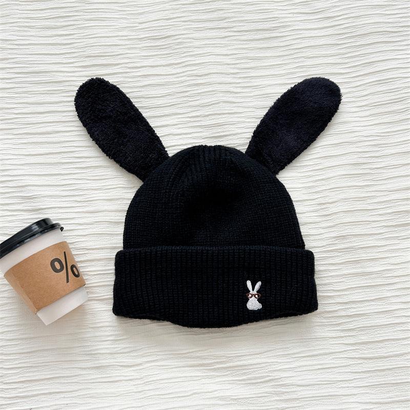 Glasses Rabbit Knitted Warm Hat Women's Cold-proof Scarf Integrated Hat Outdoor Cycling Windproof Neck Cover One-piece Hat