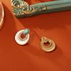 Elegant Geometric Mother-of-Pearl Turquoise Earrings Women Sterling Post With Real Gold Plating 2025