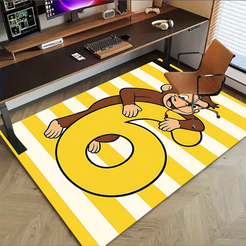 1PC Curious George Anti-slip carpet, suitable for Office, bedroomand playrooms. It can also be used as a sofa footrest cover-R112