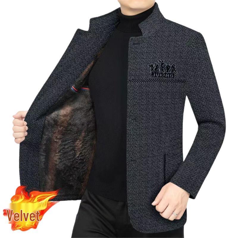 Men's Fleece-Lined Chenille Jacket for Autumn/Winter