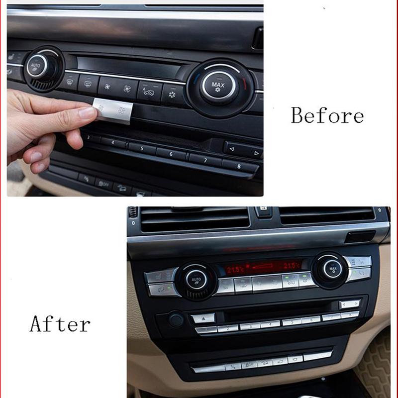 Car Styling Wind Volume Air Conditioning Switch Fan Buttons Covers Trim Stickers For BMW X5 X6 E70 E71 E72 Interior