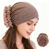 Soft Turban Hat Solid Color Pullover Hat Elegant Women's Hijabs  Women Headwear