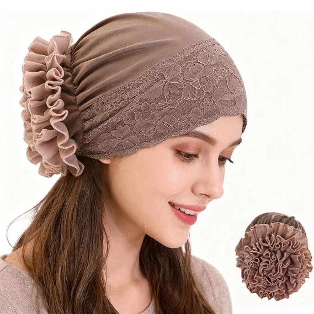 Soft Turban Hat Solid Color Pullover Hat Elegant Women's Hijabs  Women Headwear