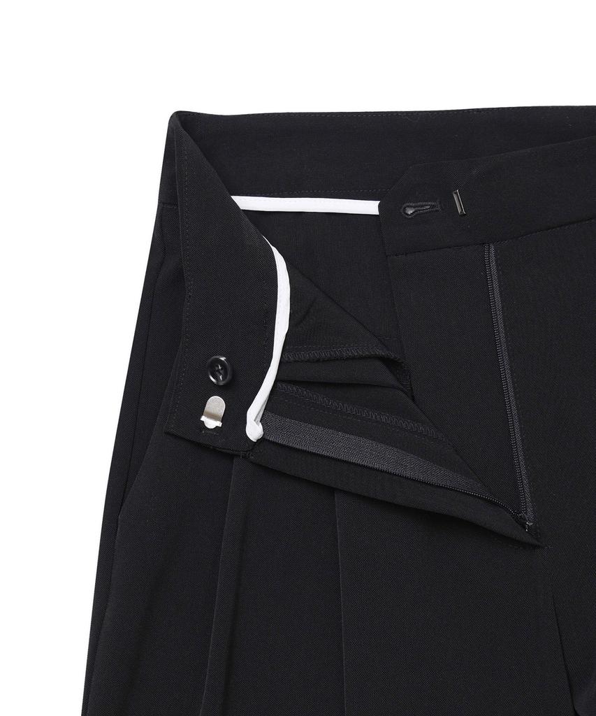 Michikoleondeonkosino Two-Pin Tuck Wide Slacks Black