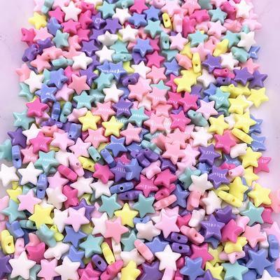 50 Stück 14mm Bunte Facettierte Fünfzackige Sterne Acryl Lose Abstandshalter Perlen für Schmuckherstellung DIY Zubehör