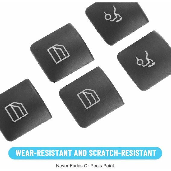 Window Switch Button Trim Cover Sticker Compatible for Mercedes Benz A B C E G GLA CLA GLK GL ML GLE Class, Interior Door Armrest Window Switch