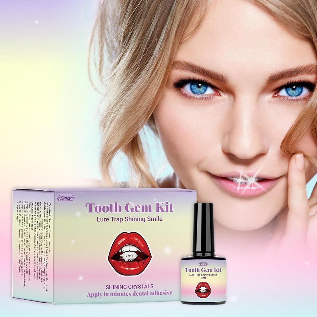 Tooth Gem Kit, DIY Crystals Jewelry Kit Teeth Gems Kit, Professional Fashionable Tooth Gems Kit for Teeth, Teeth Jewelry Starter Kit, Safe & Easy