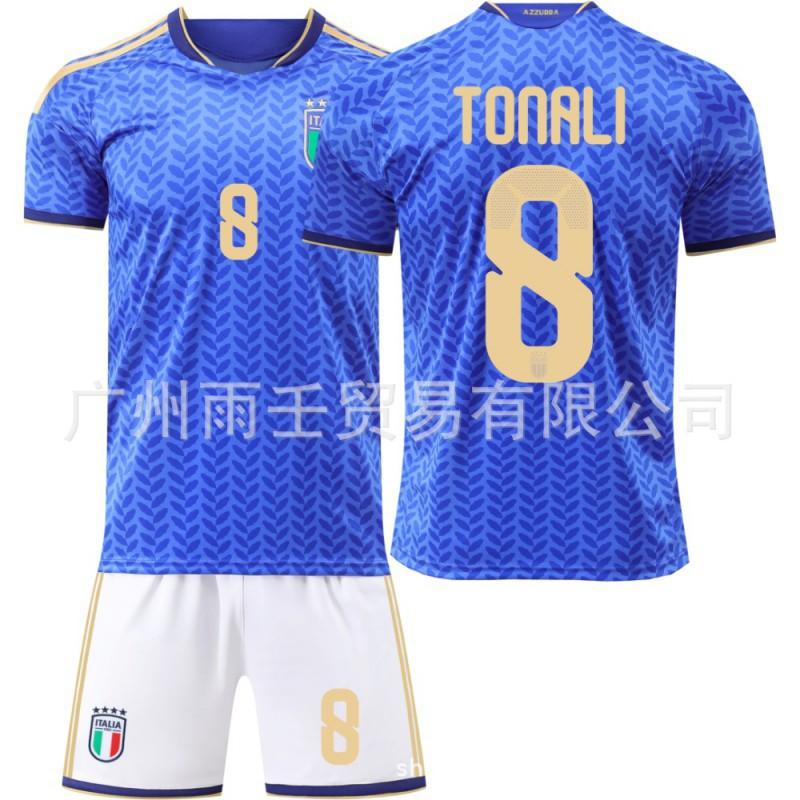 Weltmeisterschaft Italienische Fußballuniform Nr.. 14 Chiesa 18 Barrera Trikot Kinder Set