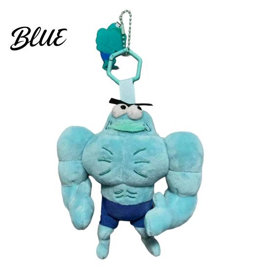 Creative Trendy Backpack Accessory Funny Buff Muscle Fish Plush Keychain Cartoon Stuffed Shape Gift Pendant Novelty Soft Bag Charm Key Ring,