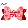 Christmas Theme Hair Ornaments Candies Bow Clip for Women Girls, Sweet Glitter Hairpins, Artificial Leather Style Clips Parties Clip, Cute Pink