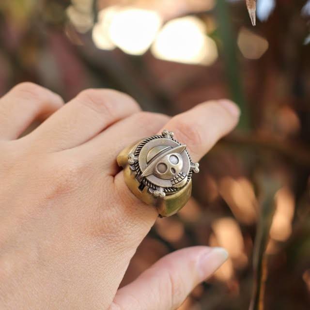 Luffy Franky Robin Pirate Japan Cartoon Animation Kid Finger Ring Watch Quartz Straw Hat Jewelry Gift Adjustable Silver Bronze Copper