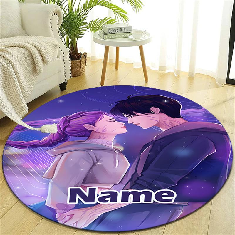 Personalized K-KPop Demon Hunters Round Chair Office Rug - Perfect for Mat, Office Chair & More - Ideal Gift for Birthdays and Holidays