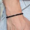 4mm Handmade Natural Stone Beads Bracelet Charm Hematite Cross Braclet For Men Wristband Cruz Jewelry Homme Bileklik