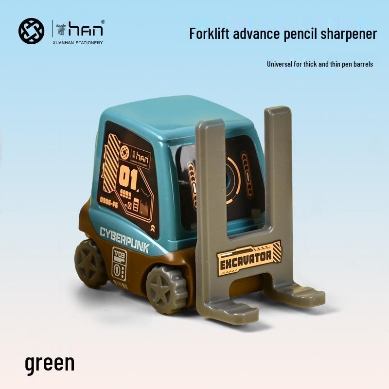 Forklift Cartoon Hand-Crank & Automatic Pencil Sharpener for Students and Children