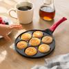 7-Hole Design Egg Frying Pan Black Beige Pink Blue Red Crepe Pan  Breakfast Cooking